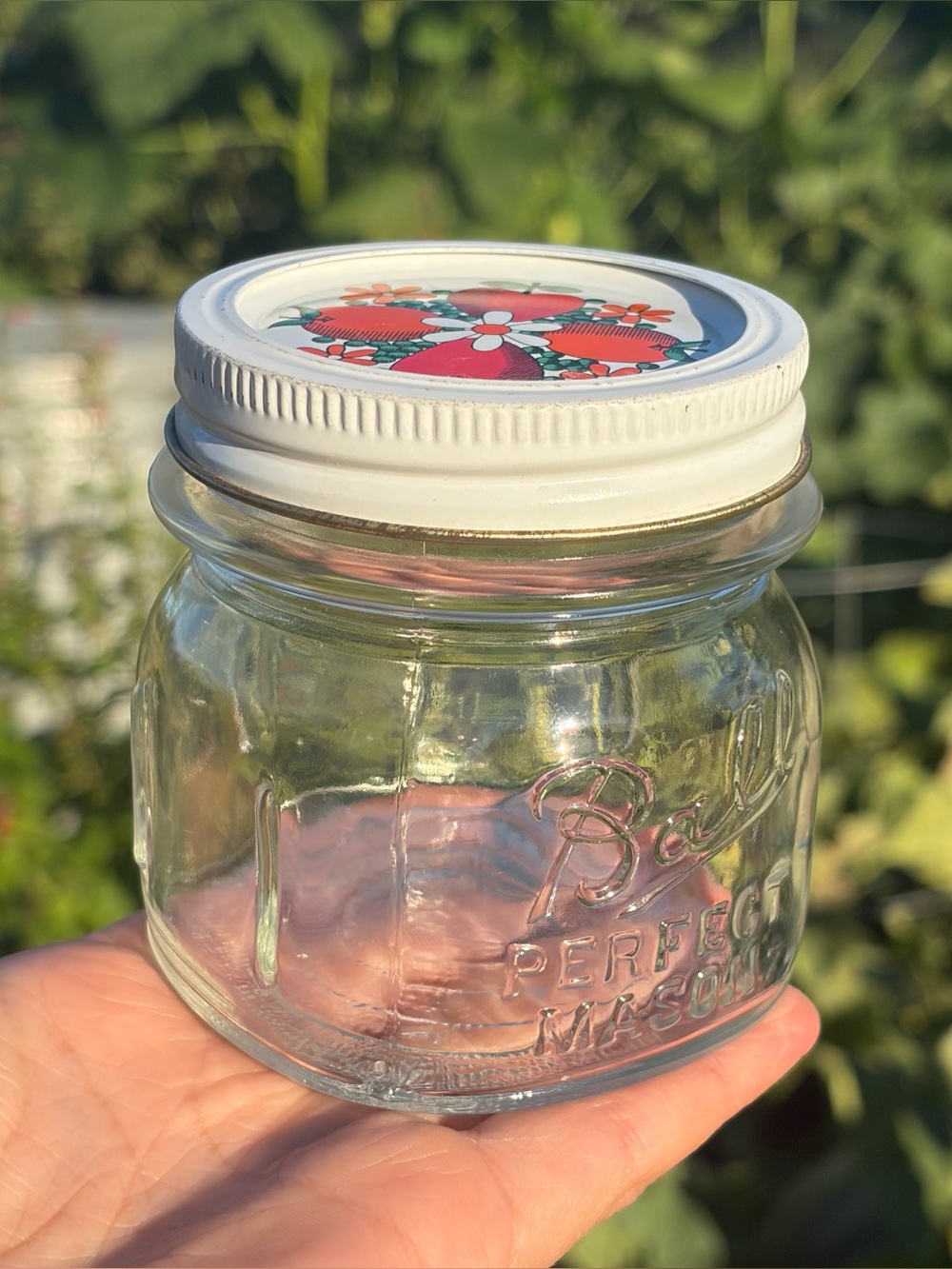 Vintage Ball Perfect Mason 1/2 Pint Ribbed Canning Jar w/ Lid Made in USA